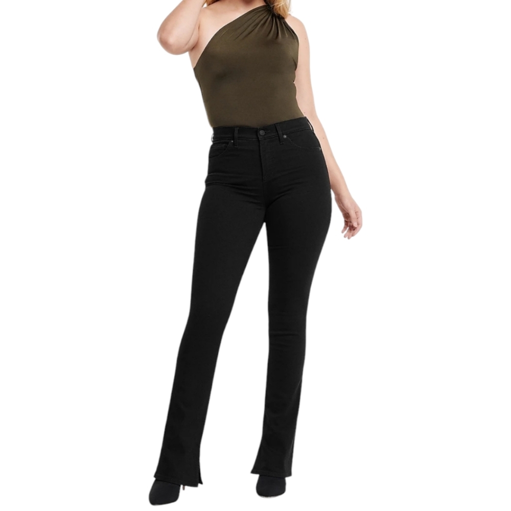 Express Skyscraper Mid Rise Jeans Womens 2R Double Black Denim Pants - Picture 4 of 9